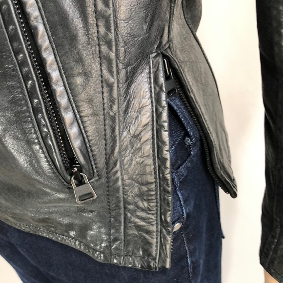 VTG Levi’s Genuine Black Leather Jacket Small - Picture 6 of 8